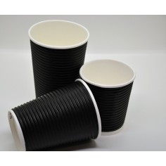 Ποτήρι γκοφρέ μαύρο 8oz 2
