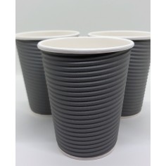 Ποτήρι γκοφρέ γκρι 12oz